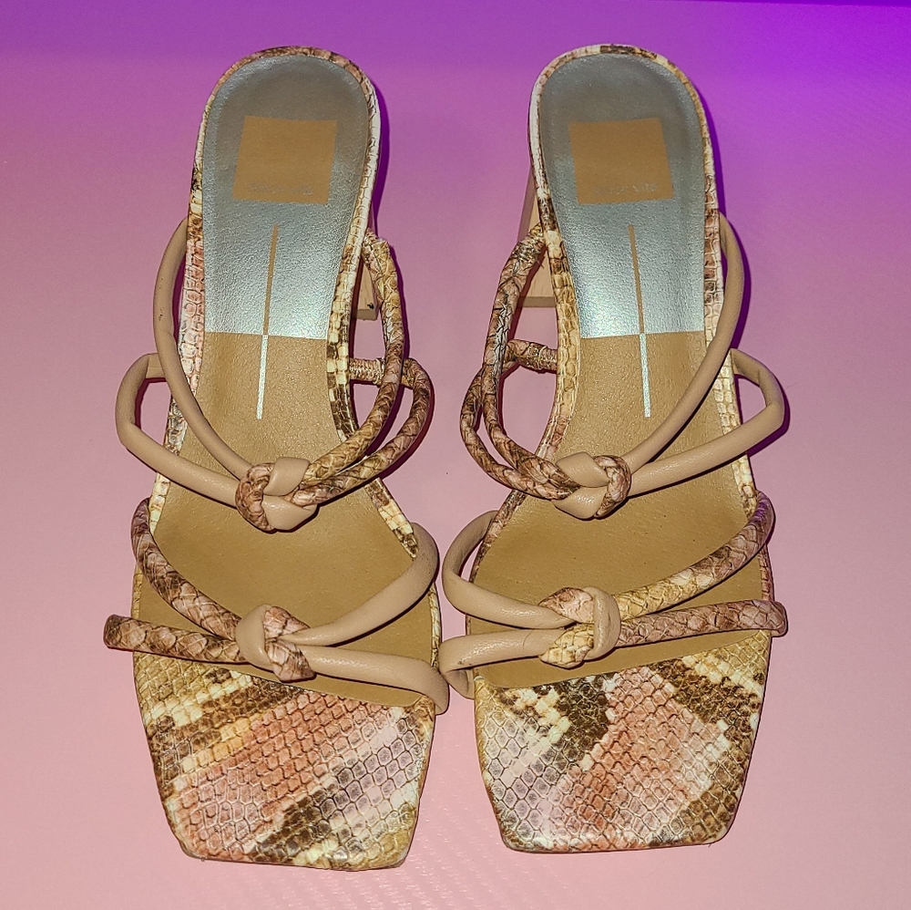 Dolce vita snake print sandal heels